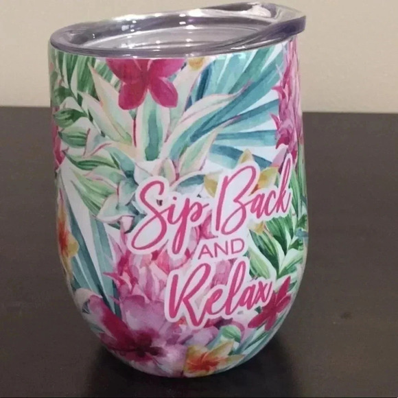 Tropical Wine Tumbler  - 12oz - Picture 1 of 4
